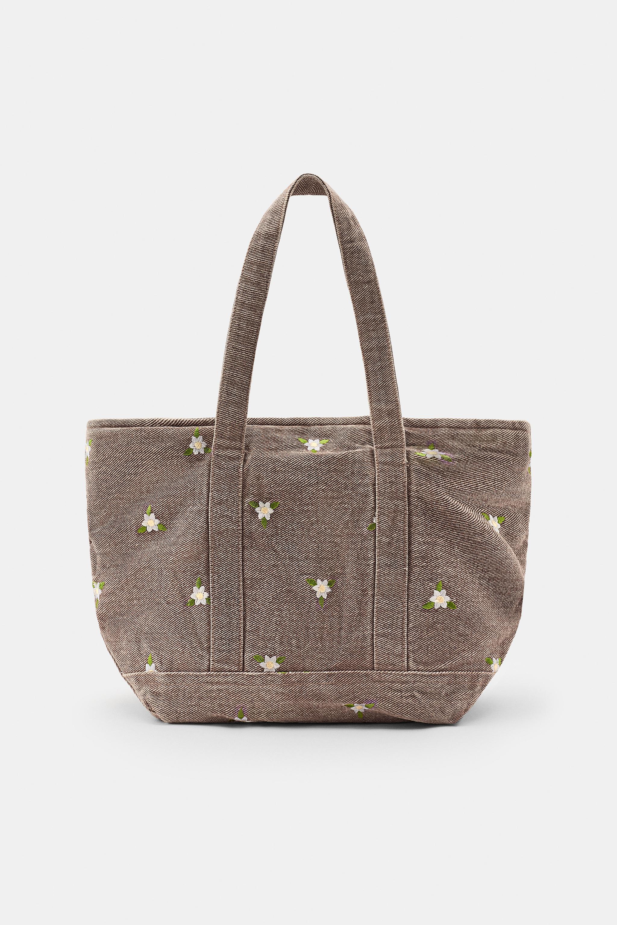 MINI EMBROIDERED FLORAL DENIM BAG